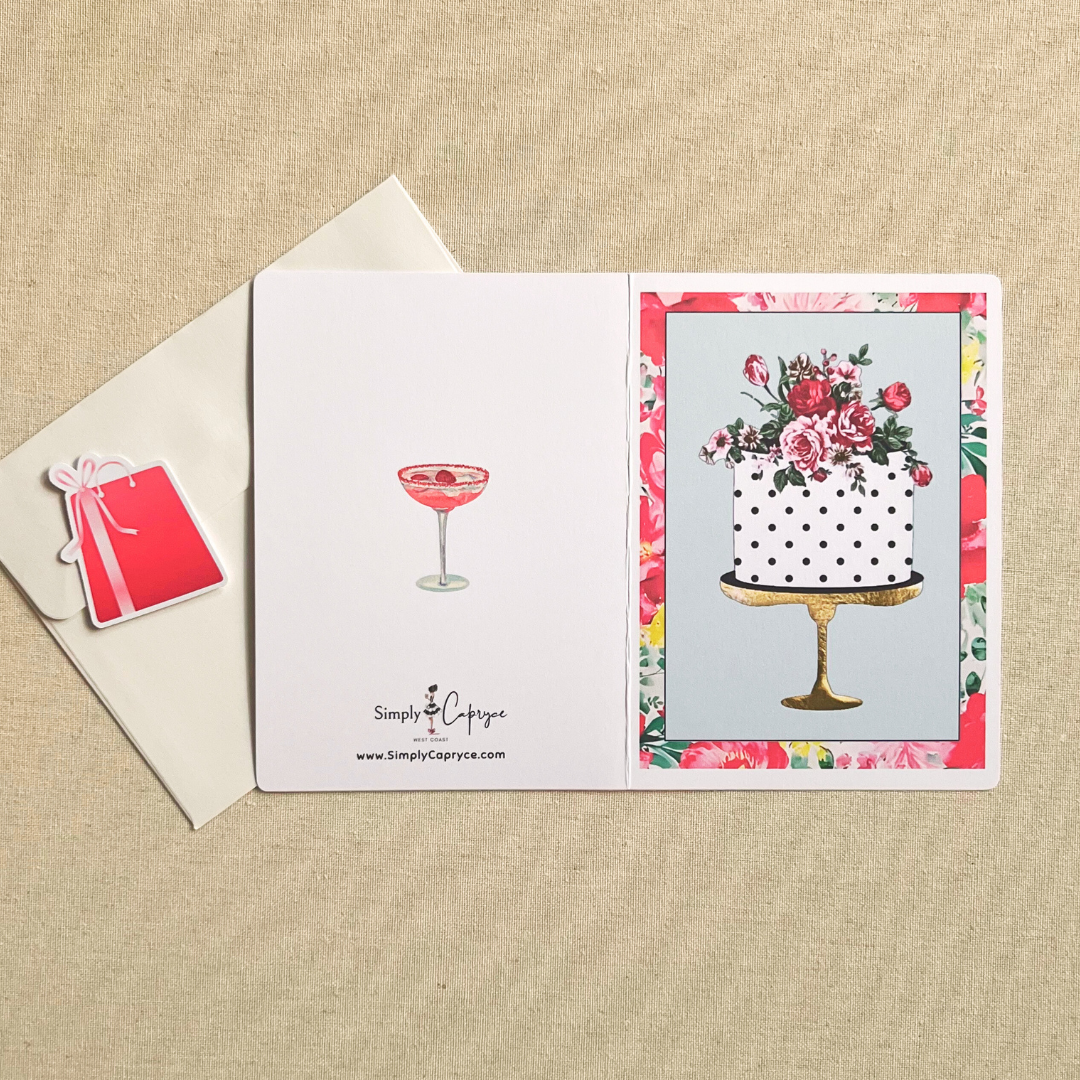 Flowers & Cake Greeting Card