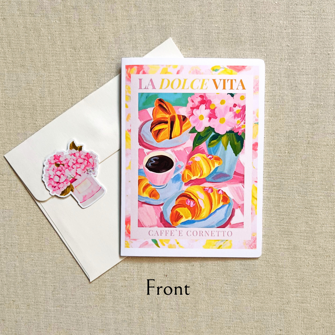 Croissants & Coffee Greeting Card