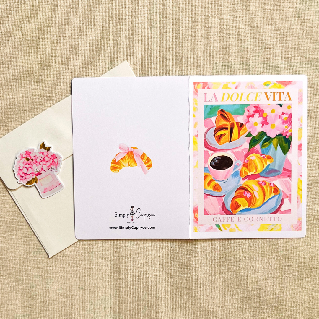 Croissants & Coffee Greeting Card