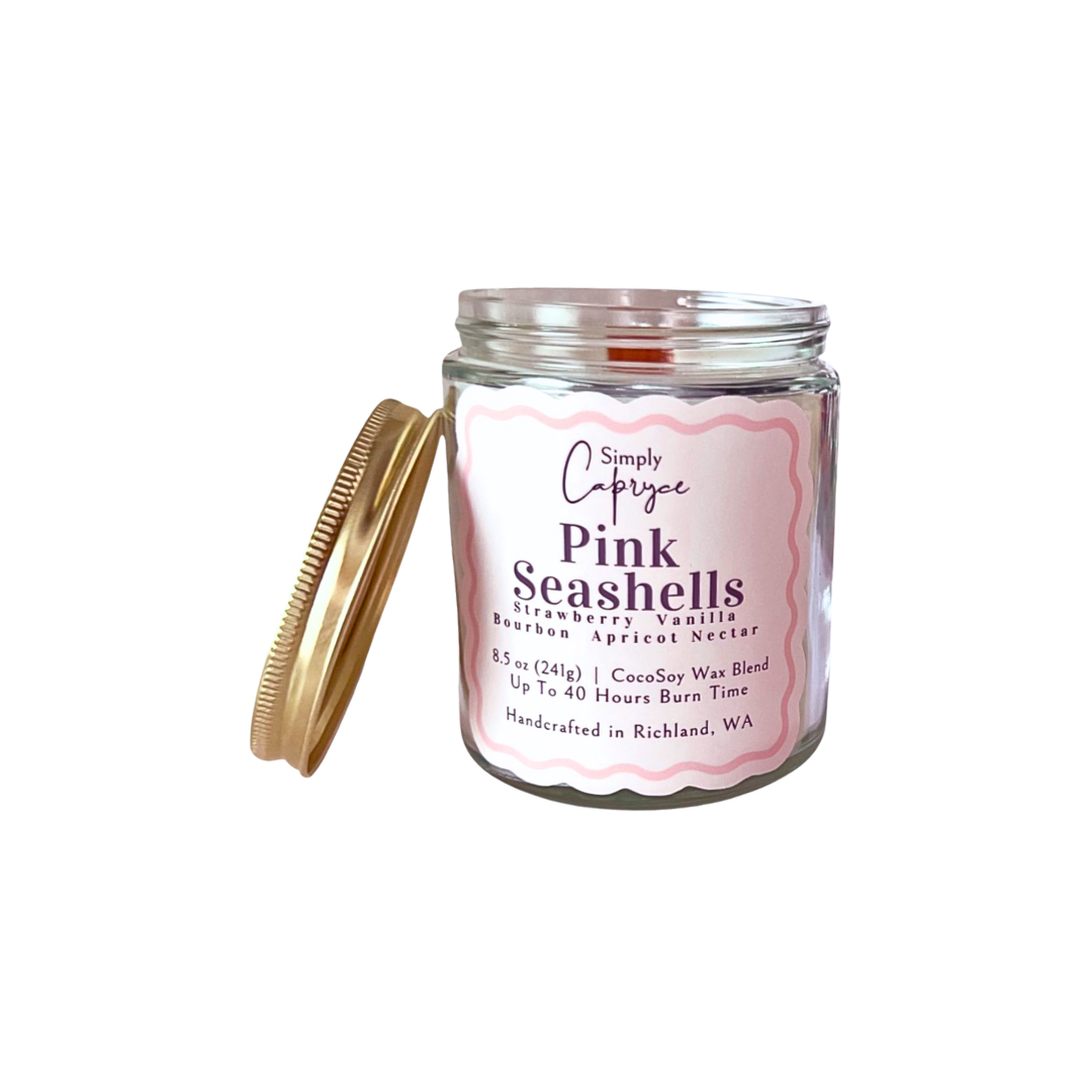 Pink Seashells Candle
