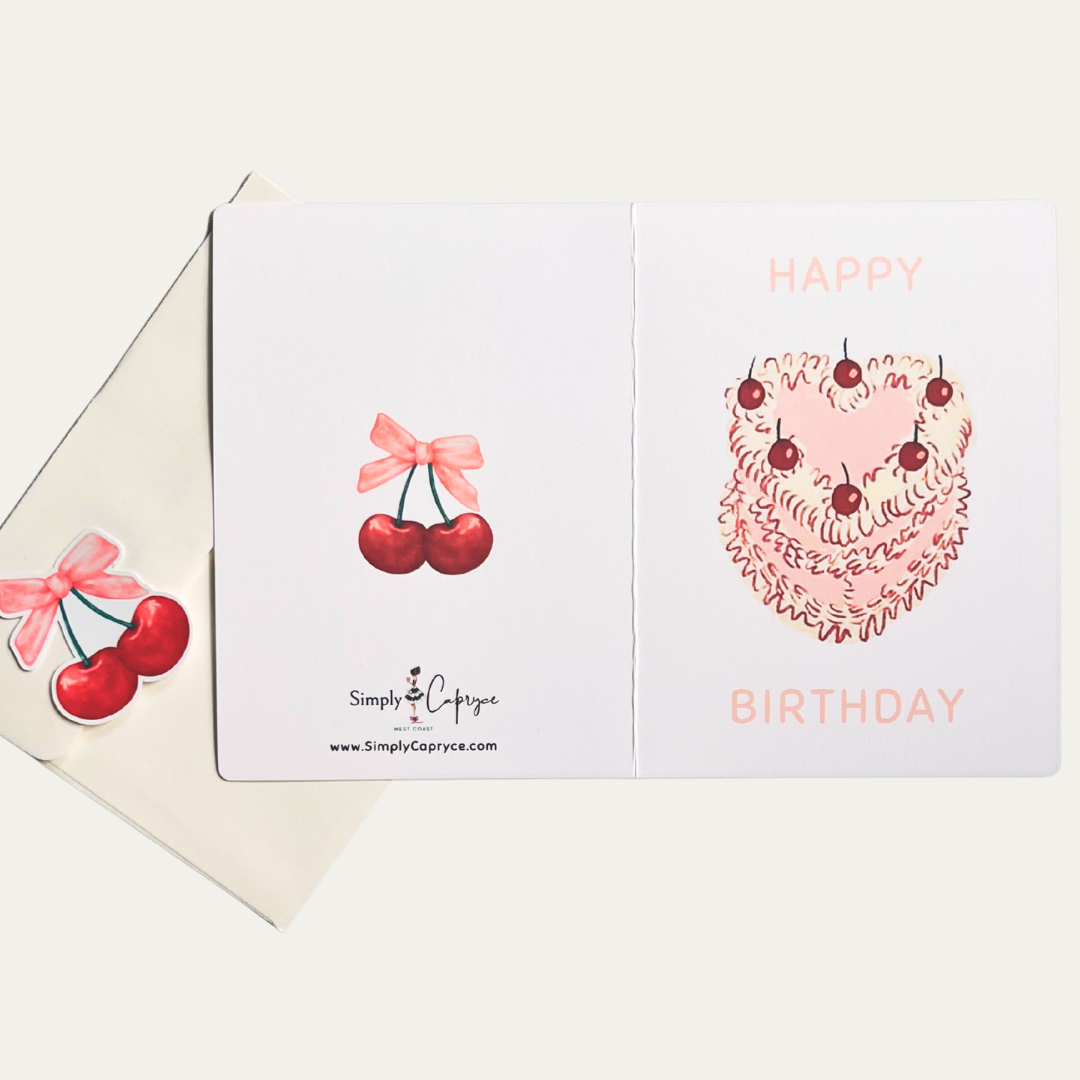 Happy Birthday With a Cherry on Top Birthday Card