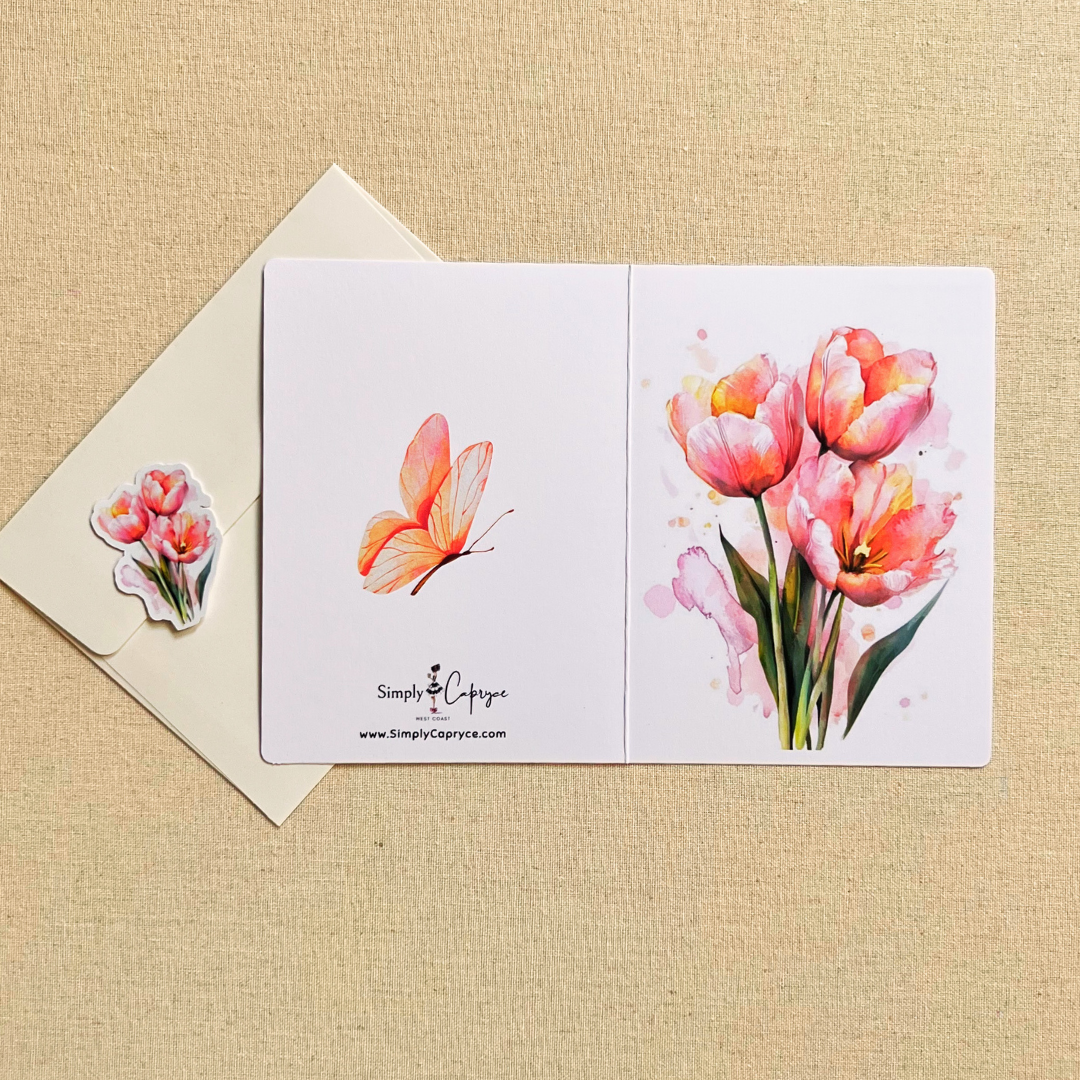 Watercolor Tulips Greeting Card