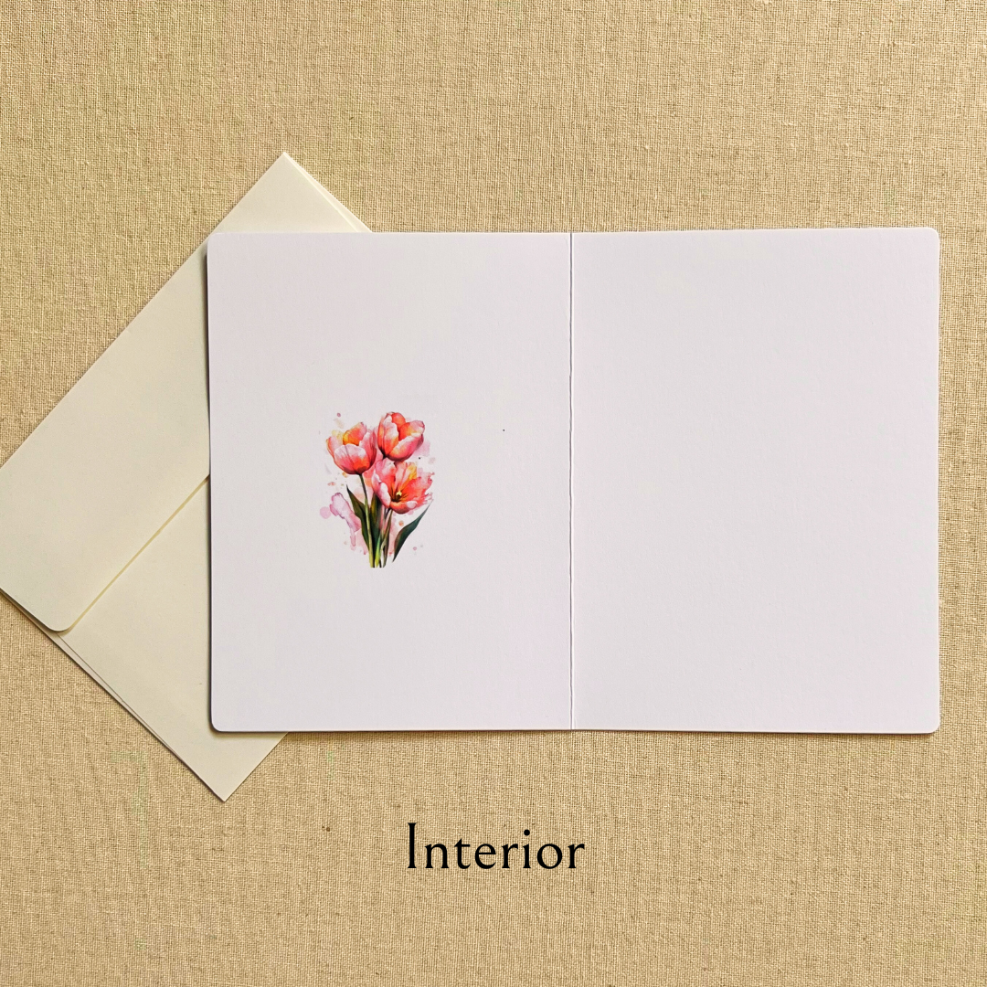 Watercolor Tulips Greeting Card
