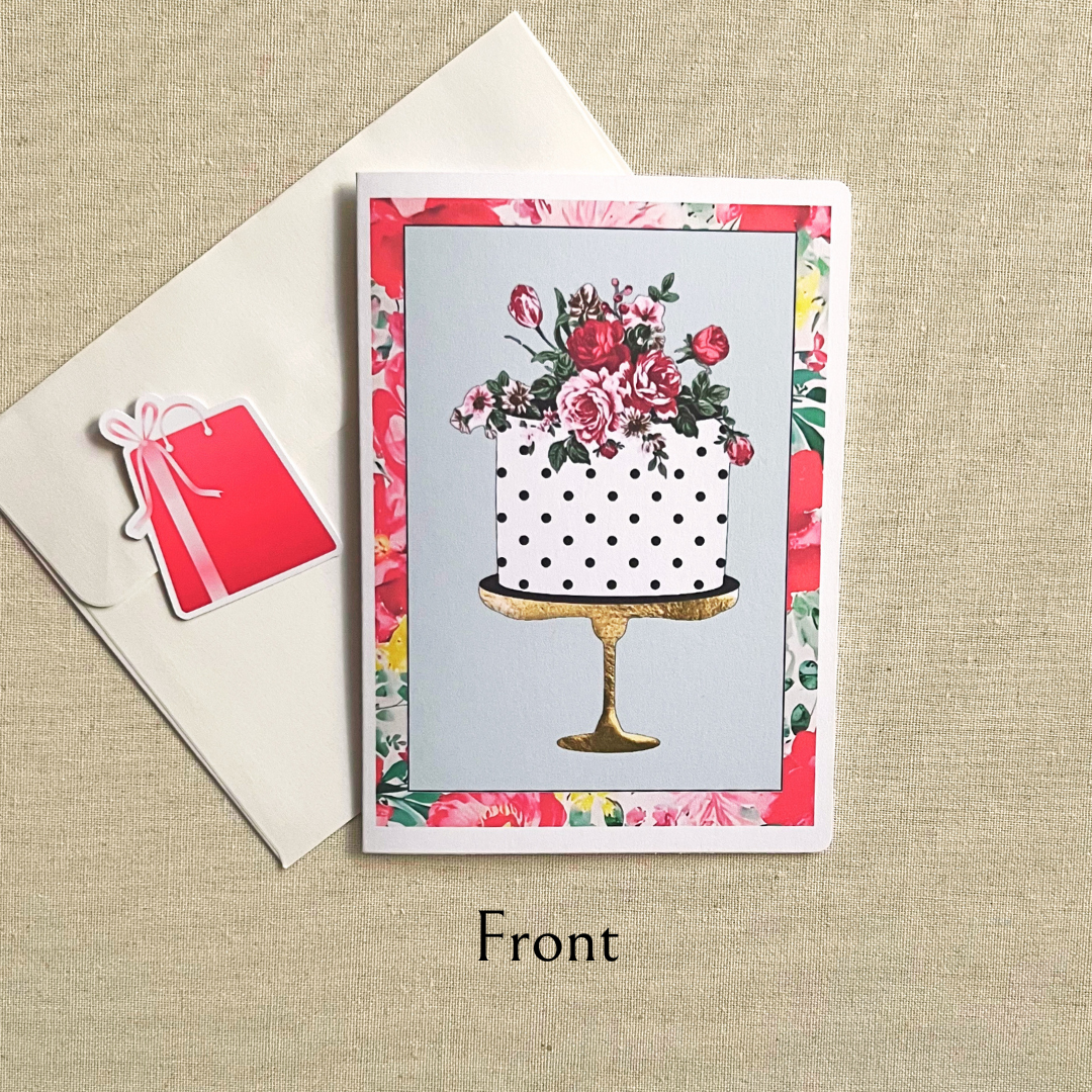 Flowers & Cake Greeting Card