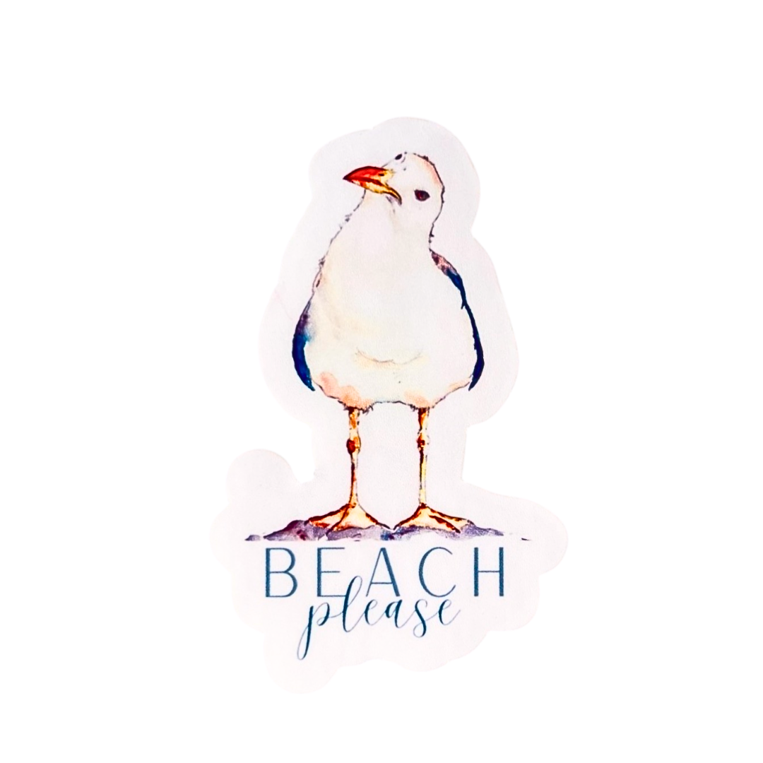 Beach Please SeaGull Sticker