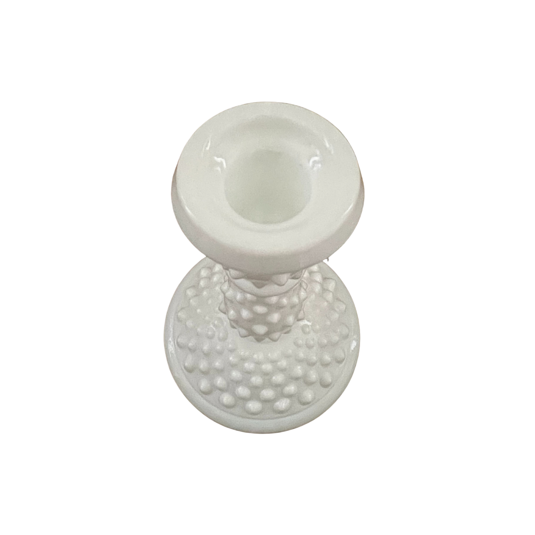 Vintage FENTON 6" Hobnail Milk Glass Candlestick Holder