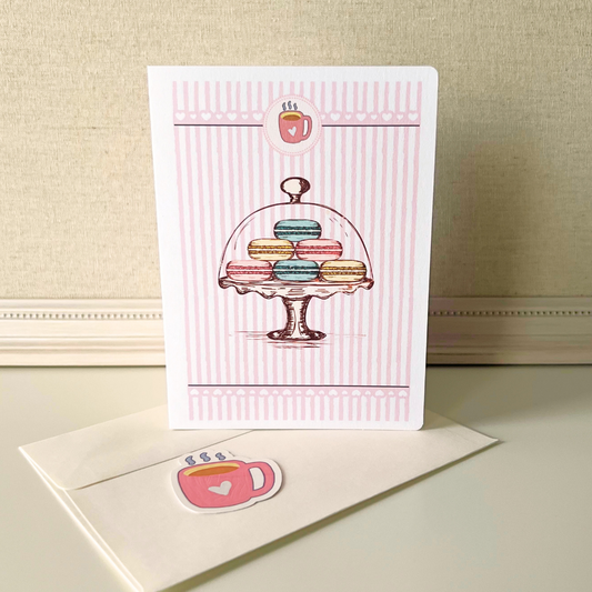 Café Macarons Greeting Card