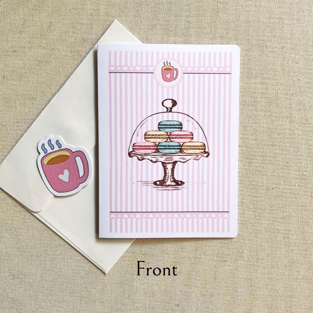 Café Macarons Greeting Card