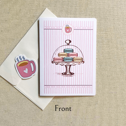 Café Macarons Greeting Card