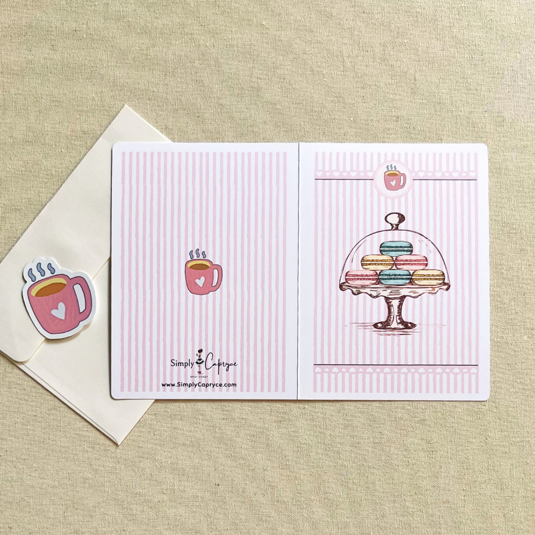 Café Macarons Greeting Card