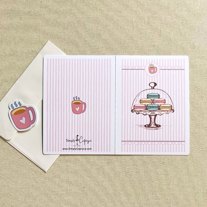 Café Macarons Greeting Card