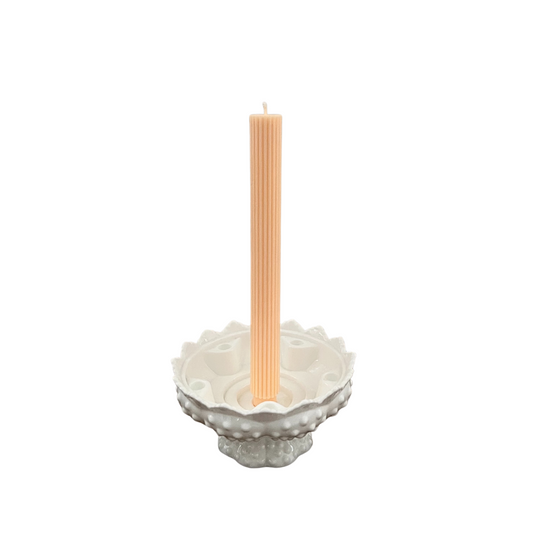 Vintage FENTON Hobnail Milk Glass Candle Holder Centerpiece