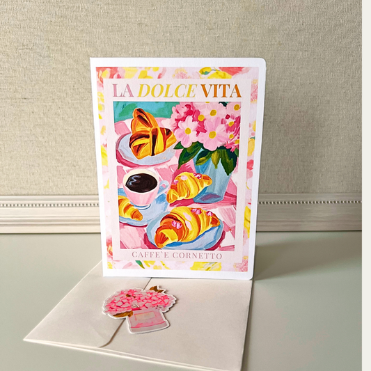 Croissants & Coffee Greeting Card
