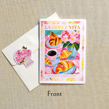 Croissants & Coffee Greeting Card