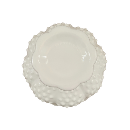 Vintage FENTON Hobnail Milk Glass Candle Holder Centerpiece