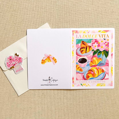 Croissants & Coffee Greeting Card
