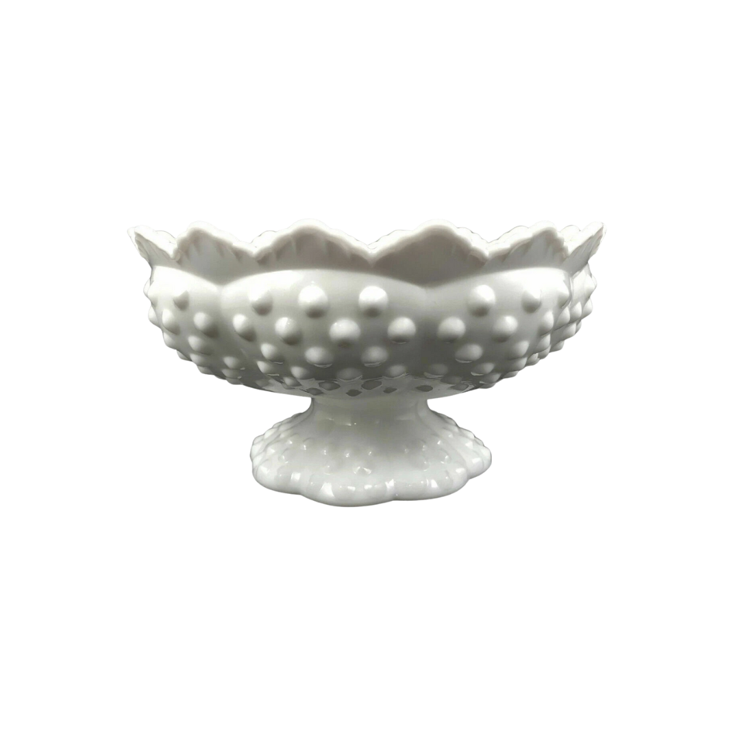 Vintage FENTON Hobnail Milk Glass Candle Holder Centerpiece