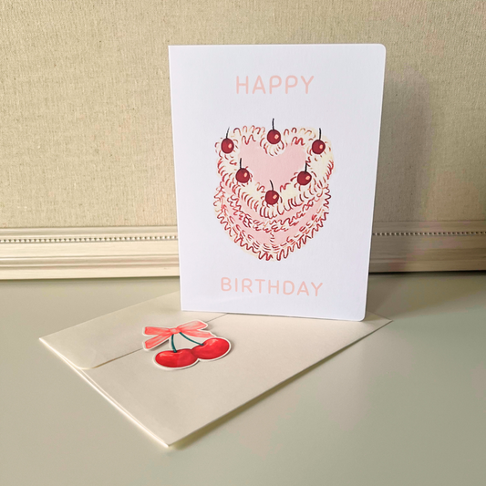 Happy Birthday With a Cherry on Top Birthday Card