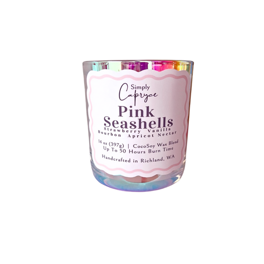 Pink Seashells Candle