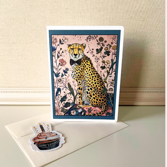 Dapper Cheetah Birthday Card