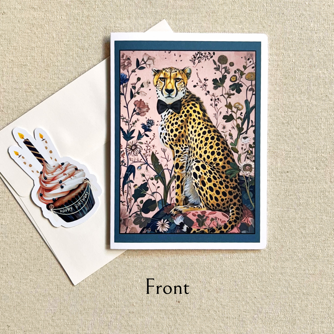 Dapper Cheetah Birthday Card
