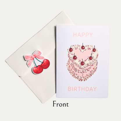 Happy Birthday With a Cherry on Top Birthday Card