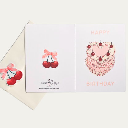 Happy Birthday With a Cherry on Top Birthday Card
