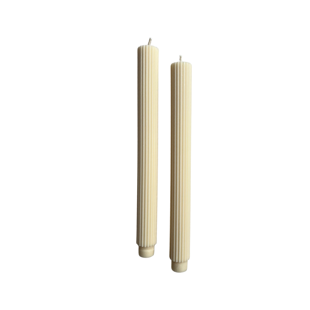 Fluted Taper Candle - 2 pk.
