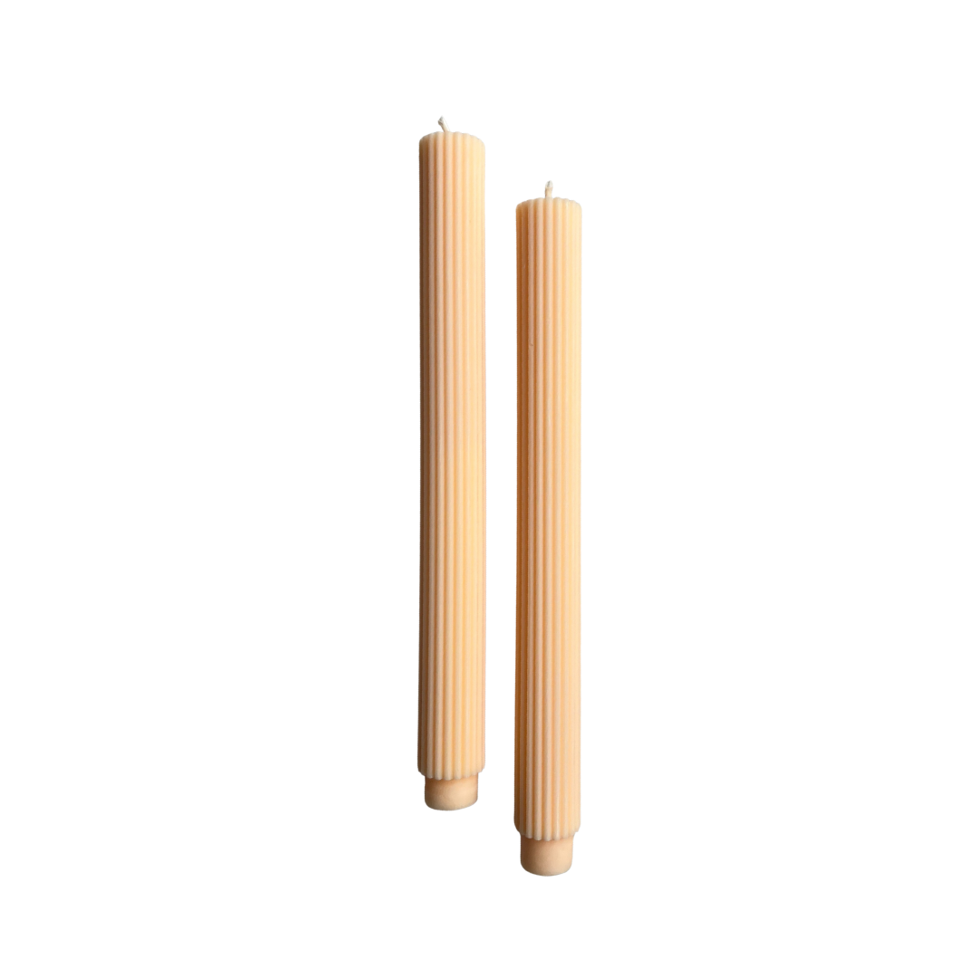 Fluted Taper Candle - 2 pk.