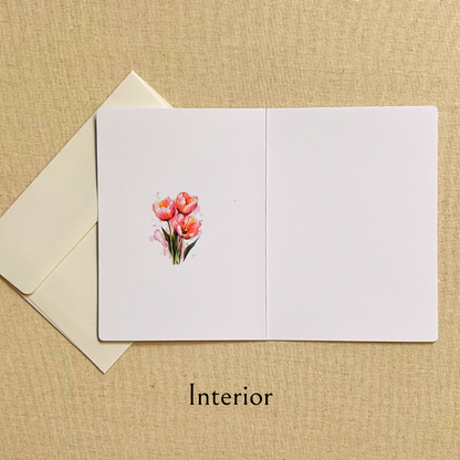 Watercolor Tulips Greeting Card
