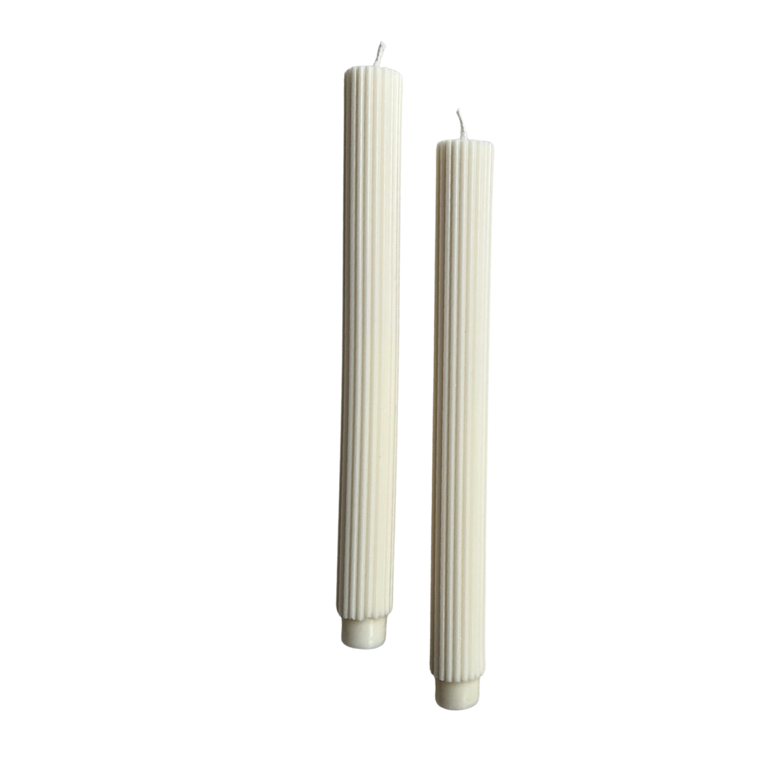 Fluted Taper Candle - 2 pk.
