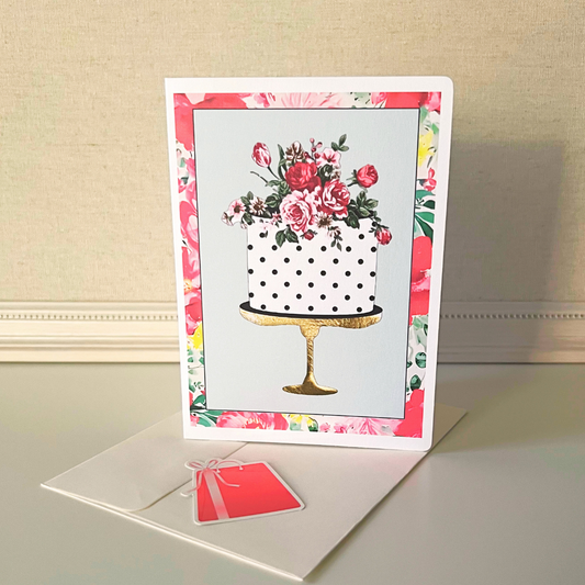 Flowers & Cake Greeting Card