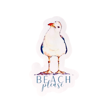Beach Please SeaGull Sticker