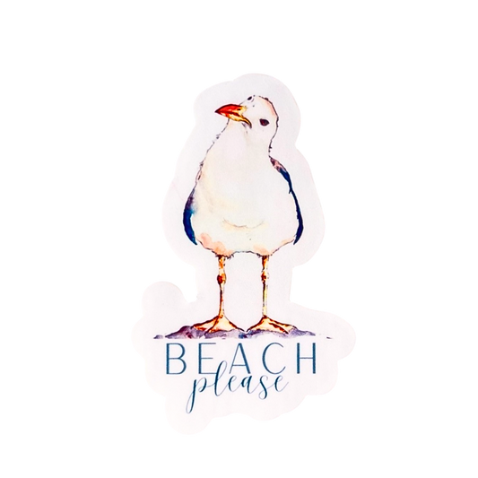 Beach Please SeaGull Sticker