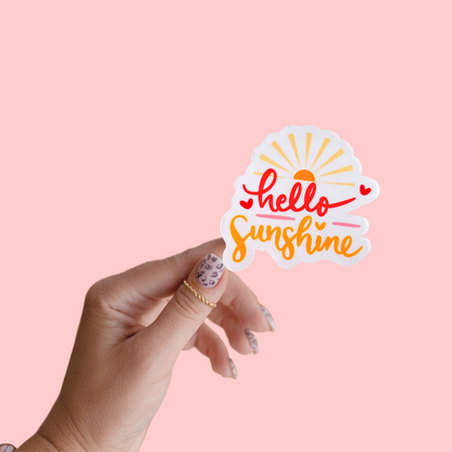 Hello Sunshine & Hearts Sticker